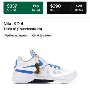 Nike KD 4 Championship (Thunderstruck) Think 16 Basketball Sneakers